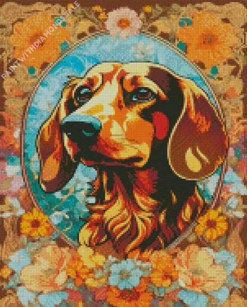 Cute Irish Setter Dog Diamond Painting