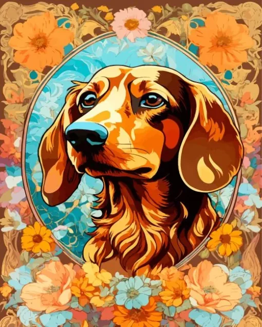 Cute Irish Setter Dog Diamond Painting