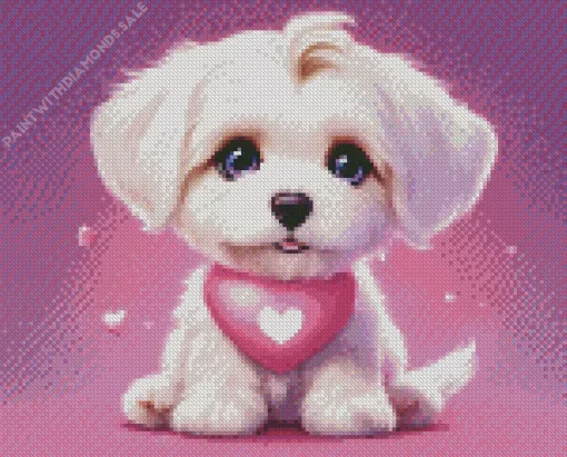 Cute Zuchon Dog Diamond Painting