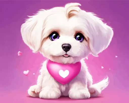 Cute Zuchon Dog Diamond Painting