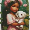 Cute Girl With Maltese Diamond Painting