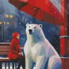 Cute Girl With Polar Bear Diamond Painting