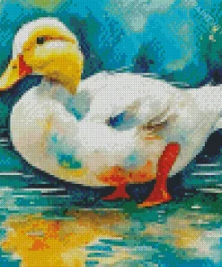 Cute White Duck Diamond Painting