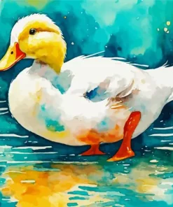 Cute White Duck Diamond Painting