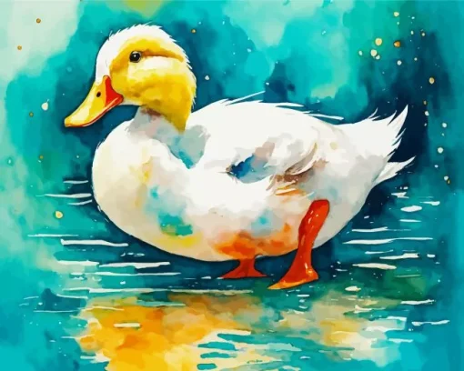 Cute White Duck Diamond Painting