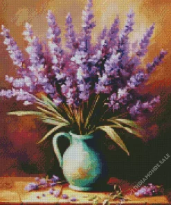 Delicate Lavender In Vase Diamond Painting