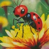 Dotty Ant On A Flower Diamond Painting