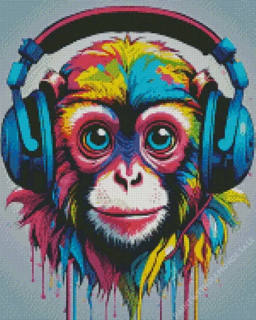 Drippy Dj Monkey Diamond Painting