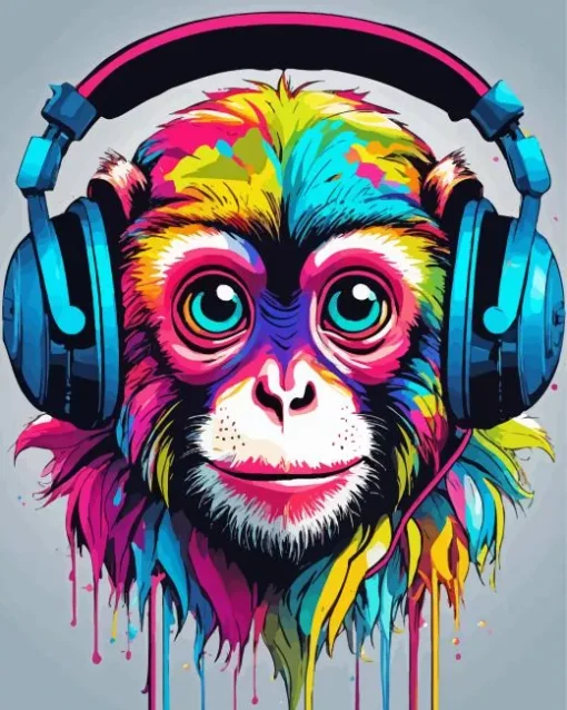 Drippy Dj Monkey Diamond Painting