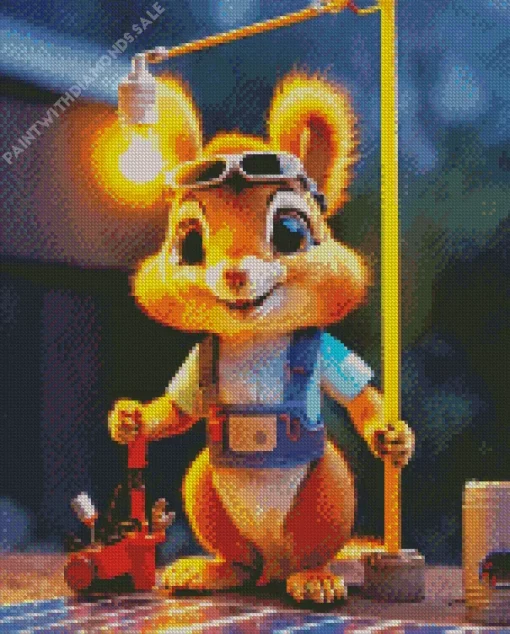 Electrician Chipmunk Diamond Painting