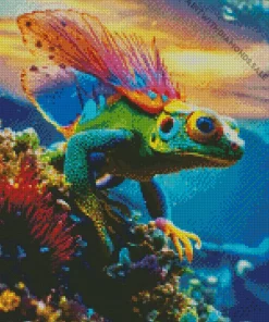 Fantasy Chameleon With Wings Diamond Painting