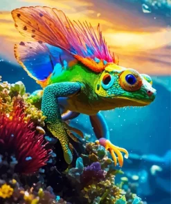 Fantasy Chameleon With Wings Diamond Painting