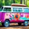 Floral Camper Van Diamond Painting