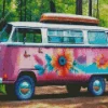 Floral Camper Van Diamond Painting