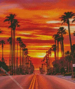 Florida Orange Sunset Diamond Painting