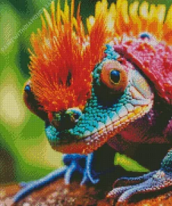 Fluffy Chameleon Diamond Painting