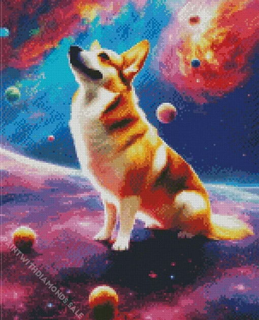 Galaxy Welsh Corgi Diamond Painting