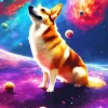 Galaxy Welsh Corgi Diamond Painting