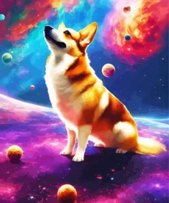 Galaxy Welsh Corgi Diamond Painting