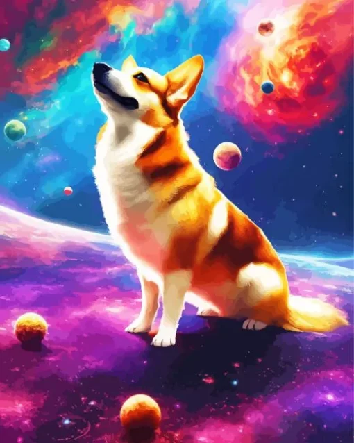 Galaxy Welsh Corgi Diamond Painting