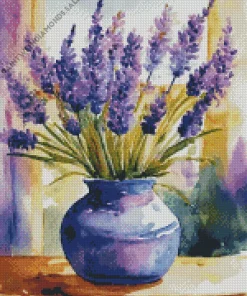 Gentle Lavender In A Purple Vase Diamond Painting