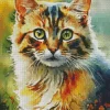 Green Eyed Calico Cat Diamond Painting