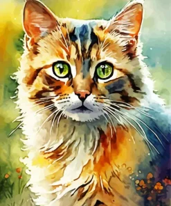 Green Eyed Calico Cat Diamond Painting