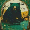 Halloween American Black Bear Diamond Painting