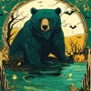 Halloween American Black Bear Diamond Painting