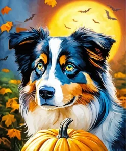 Halloween Australian Shepherd Diamond Painting