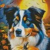 Halloween Australian Shepherd Diamond Painting