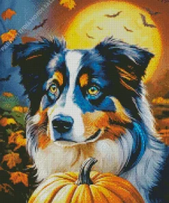 Halloween Australian Shepherd Diamond Painting