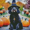 Halloween Bernedoodle Diamond Painting