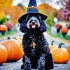 Halloween Bernedoodle Diamond Painting