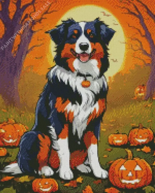 Halloween Bernese Mountain Dog Diamond Painting