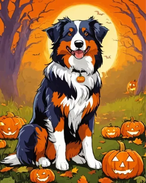 Halloween Bernese Mountain Dog Diamond Painting