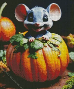 Halloween Opossum Diamond Painting