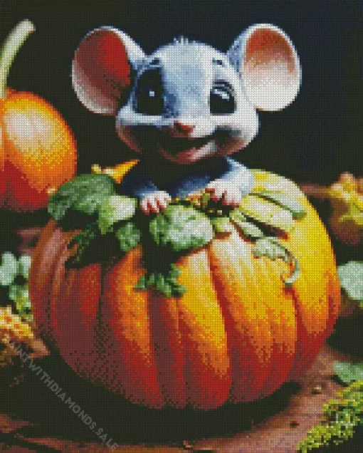 Halloween Opossum Diamond Painting