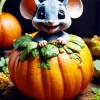 Halloween Opossum Diamond Painting