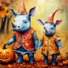 Halloween Rhinos Diamond Painting