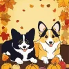 Halloween Welsh Corgis Diamond Painting