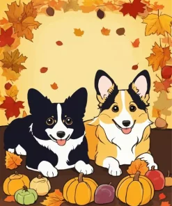 Halloween Welsh Corgis Diamond Painting