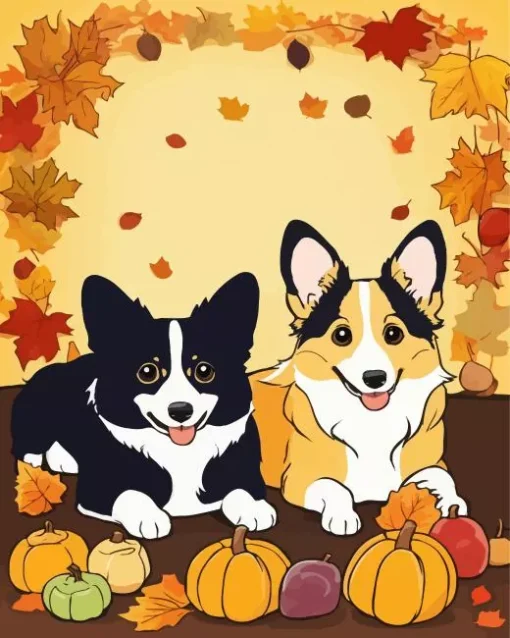 Halloween Welsh Corgis Diamond Painting