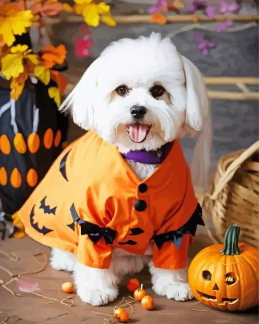 Halloween Zuchon Dog Diamond Painting