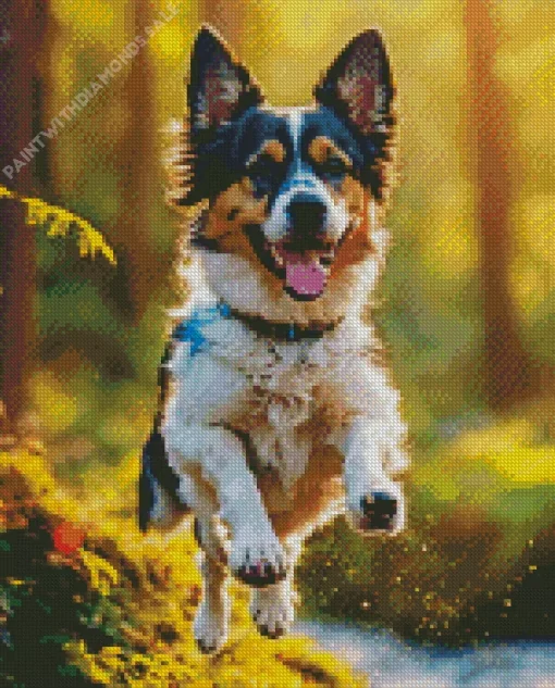 Happy Australian Shepherd Diamond Painting