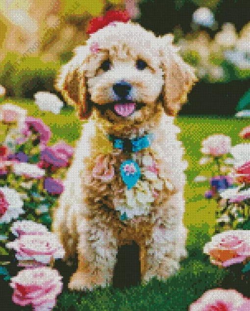 Happy Bernedoodle Diamond Painting