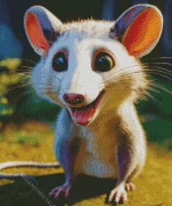 Happy Opossum Diamond Painting