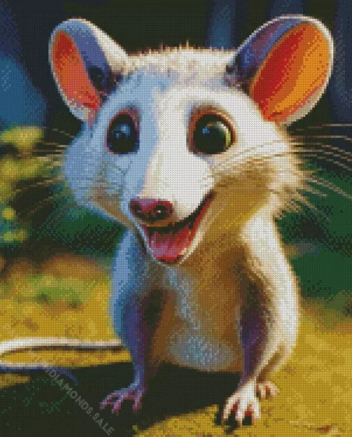 Happy Opossum Diamond Painting