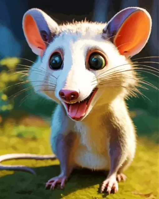 Happy Opossum Diamond Painting