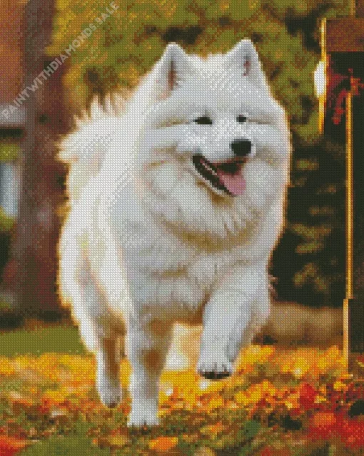 Happy Japanese Spitz Diamond Painting